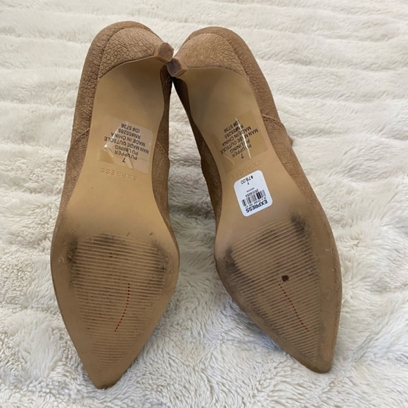 Express Pointed Toe Ankle Boots Tan Size 7 - Picture 7 of 7